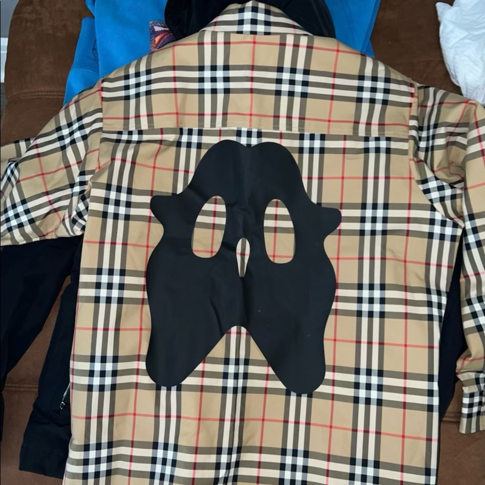 Brand NEW!!! Monster Graphic Check Cotton Zip-front Shirt
! (NEVER WORN)